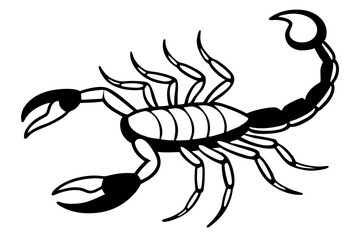scorpion line art silhouette vector illustration