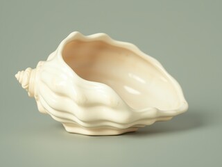 Vintage Desk Organizer with Conch Shell & Water Sheen