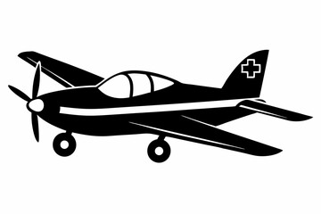 skywriting plane line art silhouette vector illustration