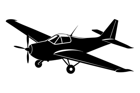 skywriting plane line art silhouette vector illustration