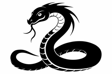 snake line art silhouette vector illustration