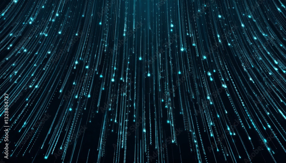 Poster abstract animation of binary code cascading down like digital rain