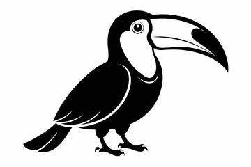 toucan line art silhouette vector illustration
