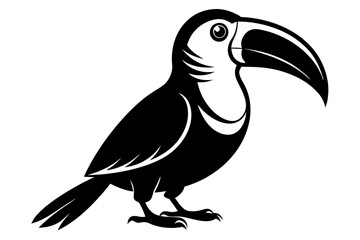toucan line art silhouette vector illustration