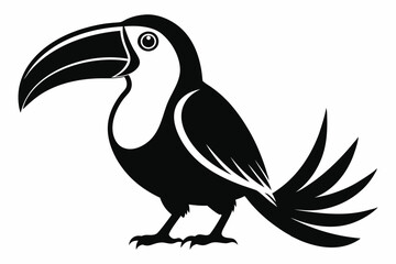 toucan line art silhouette vector illustration