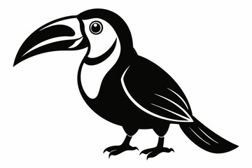 toucan line art silhouette vector illustration