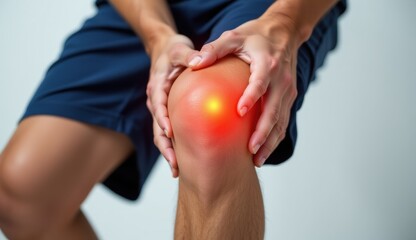Close-Up of Athlete Experiencing Knee Pain During Sports Activity