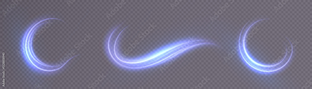 Poster blue mystic glowing effect with bright particles and bright light effect. visual impact of fantasy s