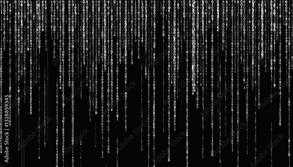Aufkleber abstract animation of binary code cascading down like digital rain