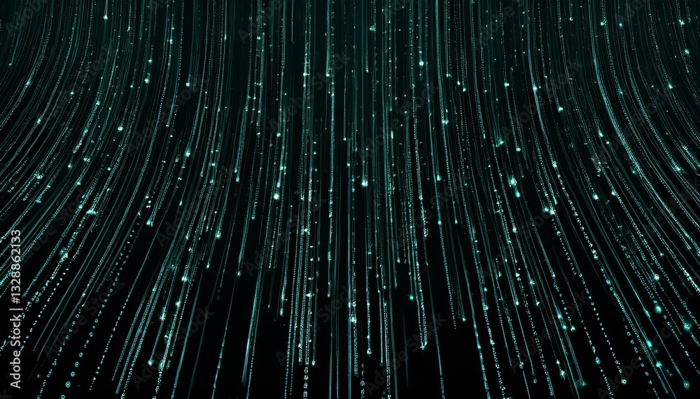 Poster abstract animation of binary code cascading down like digital rain