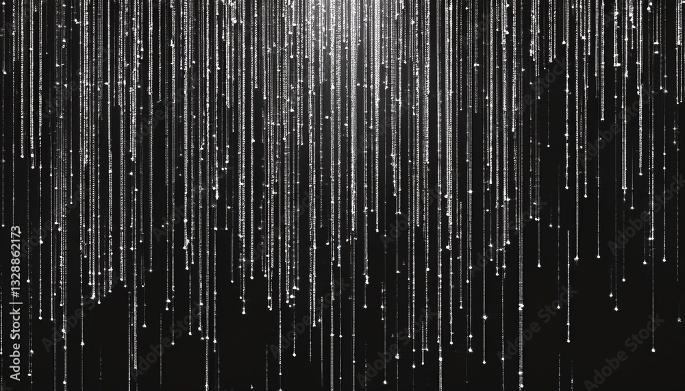 Poster abstract animation of binary code cascading down like digital rain