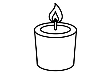candle line art silhouette vector illustration