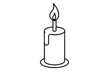 candle line art silhouette vector illustration