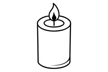 candle line art silhouette vector illustration