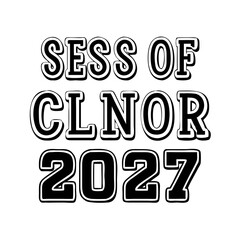 Classic Black and White Senior 2027 Typography