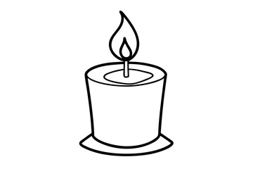 candle line art silhouette vector illustration