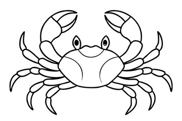 crab line art silhouette vector illustration