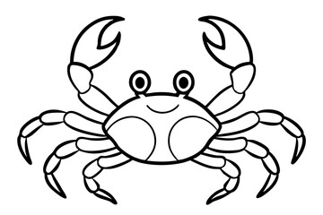 crab line art silhouette vector illustration