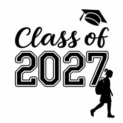 Varsity Style Class of 2027 Graduation Vector