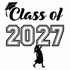 Varsity Style Class of 2027 Graduation Vector