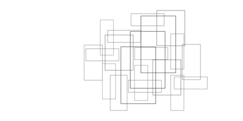 Abstract background with cubes. Modern geometric background. Black and white abstract painting with many squares and rectangles. seamless random chaotic digital line business concept.