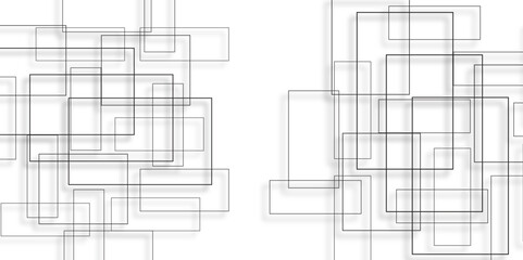 Fototapeta premium Abstract background with cubes. Modern geometric background. Black and white abstract painting with many squares and rectangles. seamless random chaotic digital line business concept.