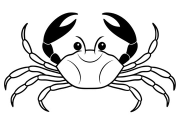 crab line art silhouette vector illustration