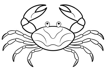 crab line art silhouette vector illustration