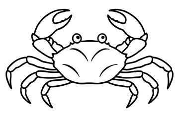 crab line art silhouette vector illustration