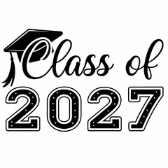 Class of 2027 Graduation Patch Style Vector