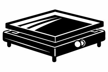 electric griddle line art silhouette vector illustration