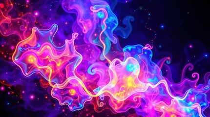 Fototapeta premium Abstract Glowing Plasma Design with Colorful Swirls and Particles