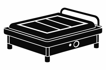 electric griddle line art silhouette vector illustration