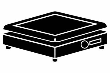 electric griddle line art silhouette vector illustration
