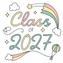 Playful and Fun Class of 2027 Graduation Artwork