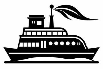 Fototapeta premium electric steamer line art silhouette vector illustration