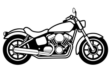 Obraz premium harley davidson bike line art silhouette vector illustration