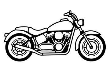 Obraz premium harley davidson bike line art silhouette vector illustration
