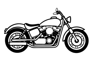 Obraz premium harley davidson bike line art silhouette vector illustration