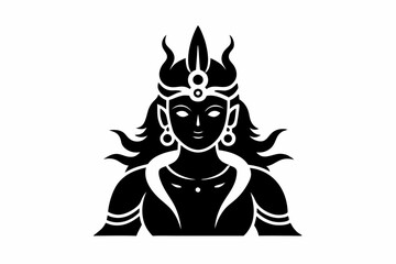 krisna line art silhouette vector illustration