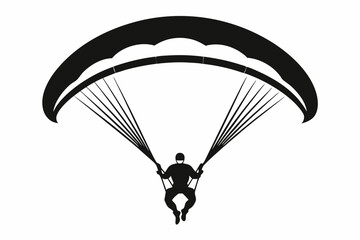 paraglider line art silhouette vector illustration