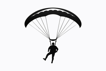 paraglider line art silhouette vector illustration