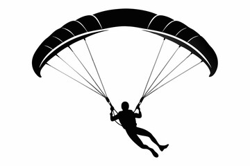 paraglider line art silhouette vector illustration