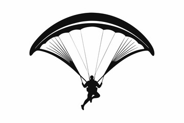paraglider line art silhouette vector illustration