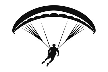 paraglider line art silhouette vector illustration