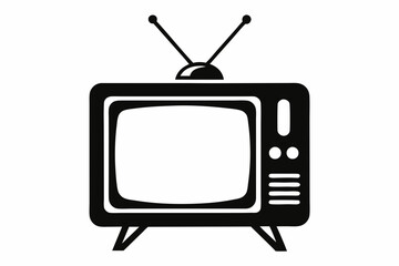 television line art silhouette vector illustration
