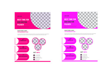 A bundle of 2 templates of a4 flyer template, modern template, in blue color, and modern design, perfect for creative professional business