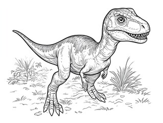 Fototapeta premium Fun and interactive dinosaur coloring pages for kids featuring different dinosaurs for creative learning and entertainment