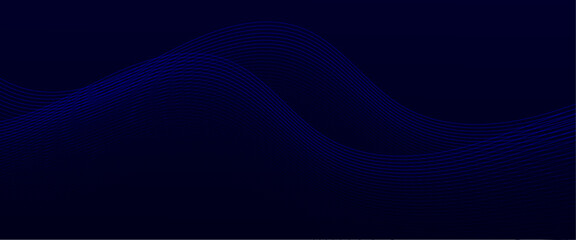 Dark abstract background with a glowing wave. Shiny moving lines design element. 