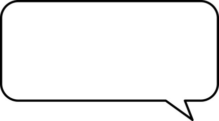 Chat dialog box black outline isolated.
Rounded square speech bubble linear.
Blank chat box balloon text vector.
Speak bubble text or chatting box.
Transparent background.